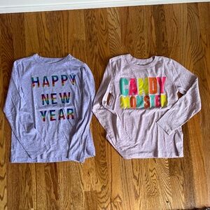 Crewcuts Happy New Year and Candy Monster Shirts Sz 10